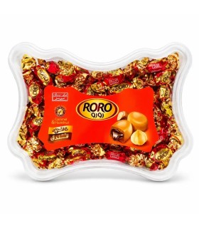 خرید تافی کره‌ای مغزدار رورو کرم فندق بسته کادویی 300 گرم