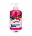 مایع دستشویی بنفش صدفی اکتیو مدل Fruity series با رایحه میوه های بری حجم 450 میلی لیتر