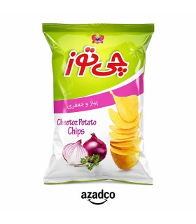 چیپس مزمز طعم پیاز و جعفری – ترکیبی خوش‌عطر و ترد برای عاشقان طعم‌های خاص 🌿🧅