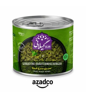 خرید کنسرو سبزی قورمه سرخ شده گیلانی ۴۶۰ گرمی | قورمه سبزی فوری | آزادکو