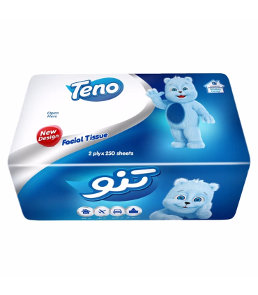 دستمال کاغذی 250 برگ دو لایه تنو مدل 008 بسته 8 عددی