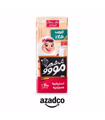 شیر نیم چرب استریلیزه هموژنیزه مووو شیر شیرین عسل - 200 سی سی