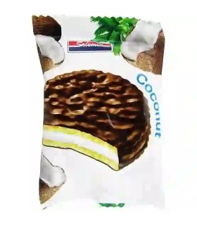 بیسکویت روکش کاکائو با طعم نارگیل سالمین وزن 30 گرم