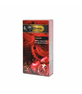 کاندوم لاتکس کلایمکس مدل 7 Magic با رایحه انار تنگ کننده  خار دار تاخیری بسته 12 عددی