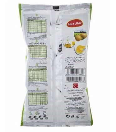 چیپس برگه سیب زمینی مزمز با طعم لیمویی - 65 گرم