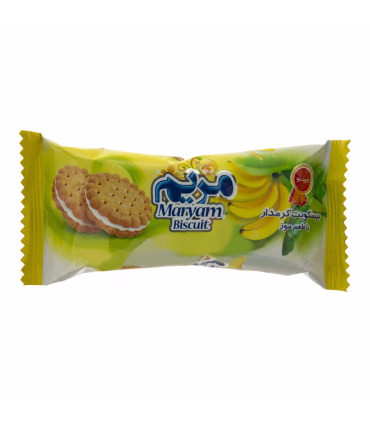 بیسکویت کرمدار با طعم موز مریم مینو - 38 گرم