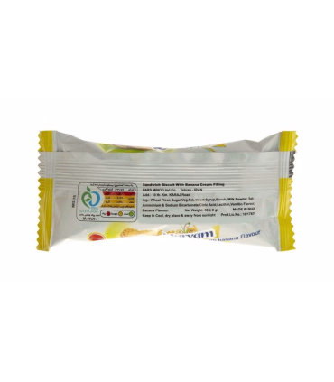 بیسکویت کرمدار با طعم موز مریم مینو - 38 گرم