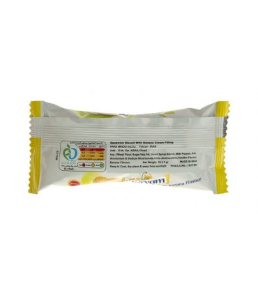 بیسکویت کرمدار با طعم موز مریم مینو - 38 گرم
