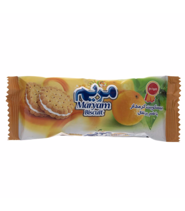 بیسکویت کرمدار با طعم پرتقال مریم مینو - 38 گرم