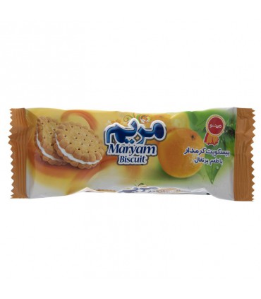 بیسکویت کرمدار با طعم پرتقال مریم مینو - 38 گرم