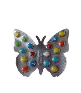 دراژه ورقه ای پروانه ای شکلاتی رنگی - 20 گرمی