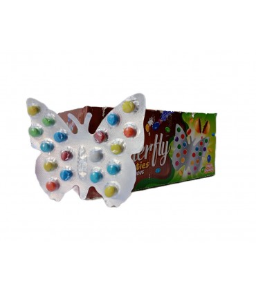 دراژه ورقه ای پروانه ای شکلاتی رنگی - 20 گرمی