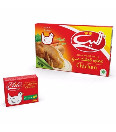 پودر عصاره گوشت مرغ الیت قرمز ۱۰ گرمی - بسته ۴۸ عددی | طعم‌دهنده طبیعی و خوش‌طعم