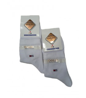 جوراب گلپا نیم ساق مردانه خالص سفید