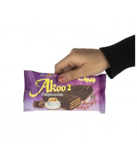 🍫 ویفر شکلاتی دوقلو چیچک آکو با طعم کاپوچینو  - 55گرم