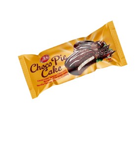 شوکوپای کیک دوقلو با مغزی مارشمالو و روکش شکلاتی لالایی _ 45 گرم