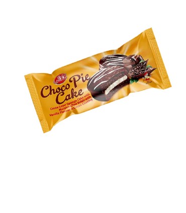 شوکوپای کیک دوقلو با مغزی مارشمالو و روکش شکلاتی لالایی _ 45 گرم