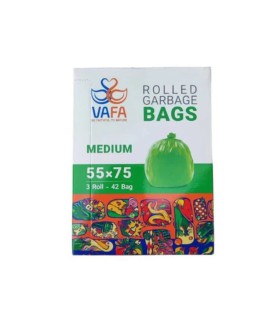 کیسه زباله رولی سه قلو وفا سایز متوسط 75*55 بسته ی 42 عددی