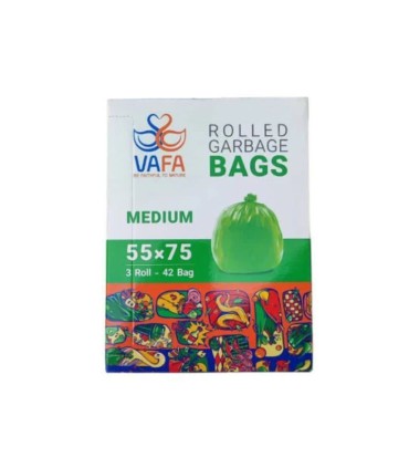 کیسه زباله رولی سه قلو وفا سایز متوسط 75*55 بسته ی 42 عددی