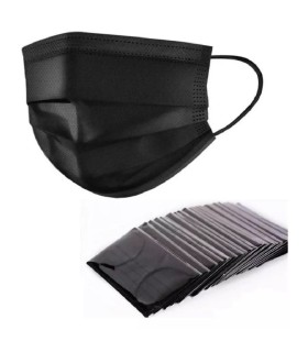 ماسک تنفسی مدل سه لایه پرستاری مشکی - بسته ی 50 عددی