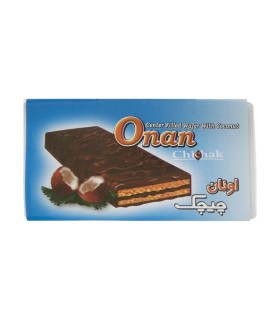ویفر مغز نارگیل اونان با روکش فرآورده کاکائویی چیچک - 40 گرم بسته 24 عددی