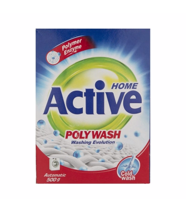 پودر ماشین لباسشویی اکتیو Poly Wash 500 گرمی | شوینده قوی و لیمویی