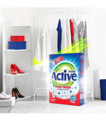 پودر ماشین لباسشویی اکتیو Poly Wash 500 گرمی | شوینده قوی و لیمویی