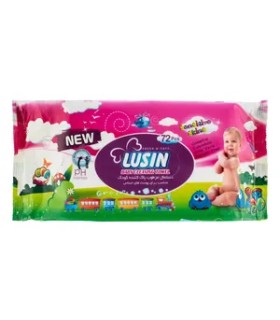دستمال مرطوب کودک لوسین مدل معطر بسته 72 عددی