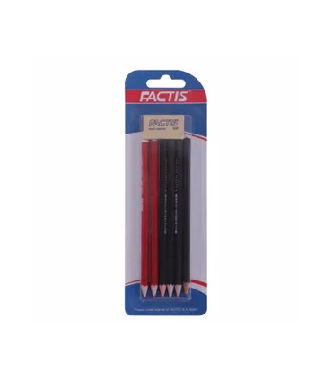 مداد مشکی فکتیس با درجه سختی HB مدل 900 به همراه پاک کن بسته 7 عددی
