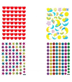 برچسب طرح ماه و ستاره و ایموجی و قلب کد 10 مجموعه 20 عددی