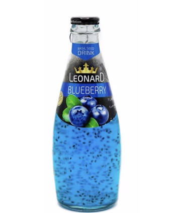 نوشیدنی تخم شربتی لئونارد با طعم و مزه بلوبری وزن 300 میلی لیتر