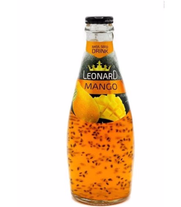 نوشیدنی انبه لئونارد حاوی تخم ریحان (تخم شربتی لئونارد)