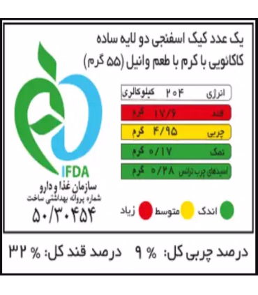 کیک باباتک دورنگ بابانا - 40 گرم بسته 36 عددی