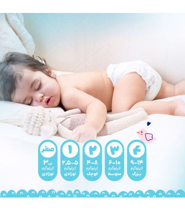 پوشک چسبی بچه مای بیبی مدل کانال دار شماره 1 سایز Newborn بسته 22 عددی