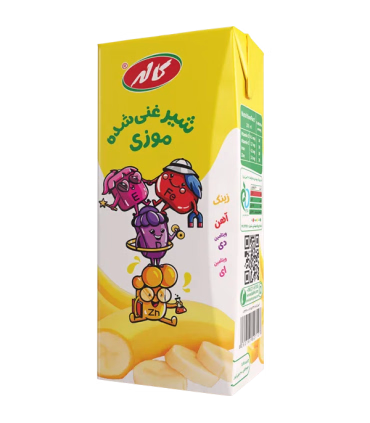 شیر موز کم چرب غنی شده کاله 200 میلی‌لیتر 🥛🍌 | سرشار از ویتامین D، E، آهن و روی
