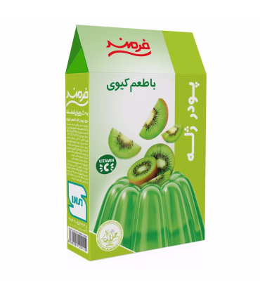پودر ژله کیوی فرمند 110 گرم | دسر ترش و شیرین | تقویت کننده سیستم ایمنی | دارای پروانه بهداشت