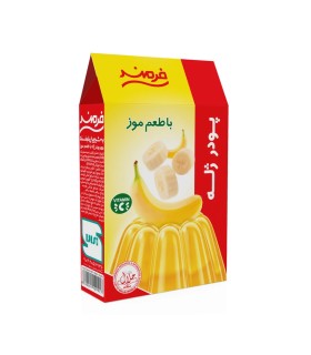 پودر ژله موز فرمند 100 گرم | دسر آسان، خوشمزه و تقویت‌کننده استخوان | با طعم کلاسیک موز
