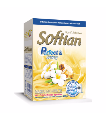 پودر ماشین لباسشویی سافتلن سری Gold Selection مدل Perfect And Shine مقدار 500 گرم