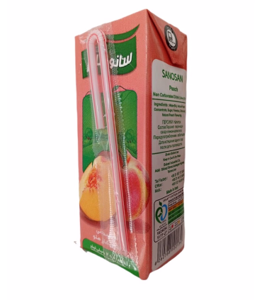 خرید آبمیوه هلو پاکتی سانوسان 200 میلی‌لیتر